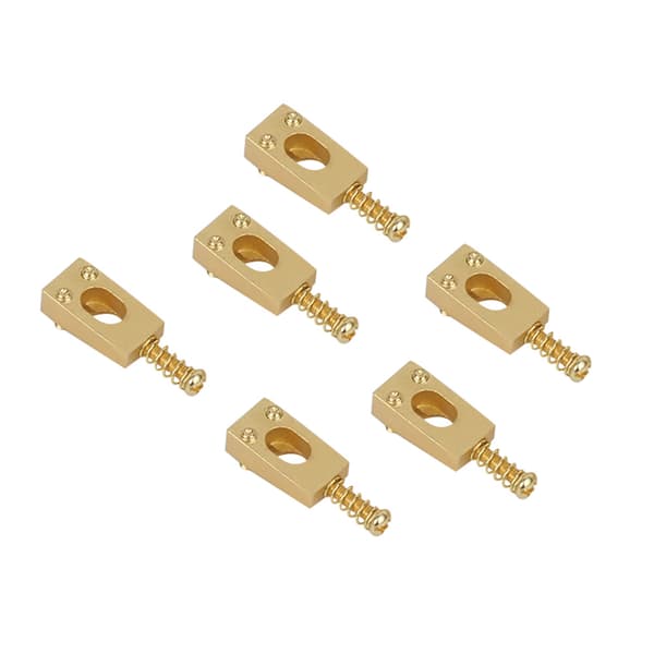 6-pack mässing gitarrstall strängsadlar reservdelar för elgitarr guld 20x10.5x6.5/4.8mm
