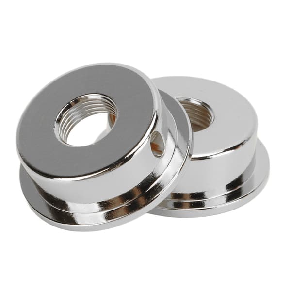 2 st TL elgitarr rund metall elektrosocket jackplatta med monteringsskruvar silver