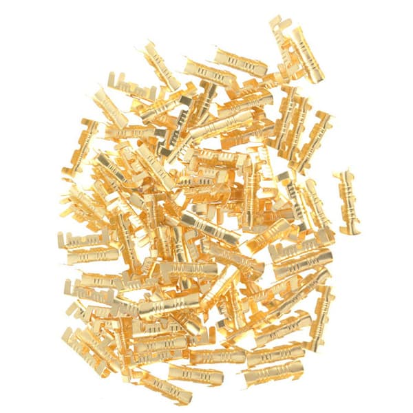100 stk. hurtigforbindelsesterminaler i messing, crimpterminaler 0,5-1,5 mm²