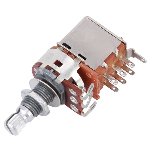 1 st metallgitarr tonkontroll potentiometer a500k 18mm axellängd silver för elgitarr bas push-pull coil tap