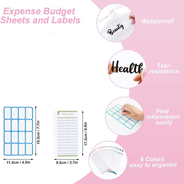 Budget Organizer i Gradientfarve Budgetplanlægger Finansiel Planlægger PVC Budgetmappe til Budgettering Pengebesparende Mappe