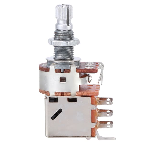 1 st metallgitarr tonkontroll potentiometer a500k 18mm axellängd silver för elgitarr bas push-pull coil tap