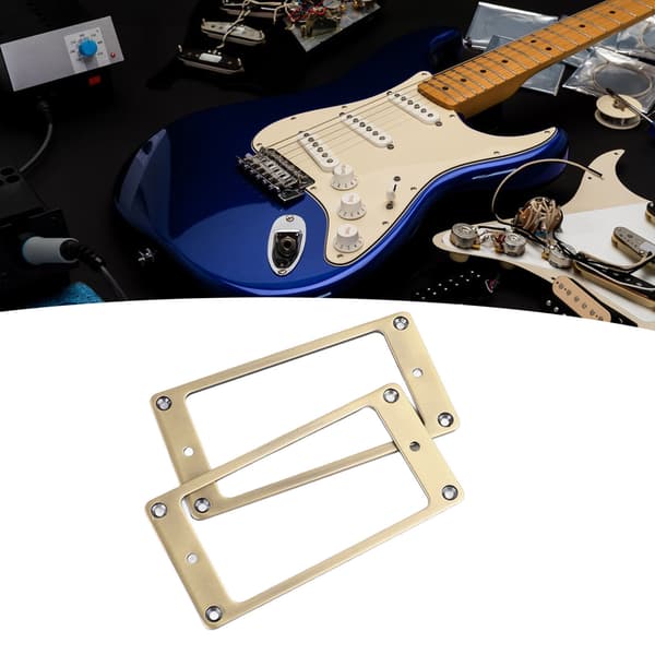 2-pack Humbucker Pickup Ram & Monteringsringar Set Zinklegering Elgitarr 2x2mm Brons Trim Gitarrtillbehör