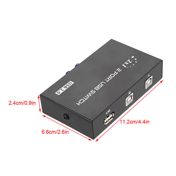 USB 2.0 2-ports manuel KVM-switchboks til deling af pc-printer, scanner og perifert udstyr