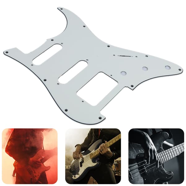 Elgitarr Scratchplate 11 Hål Spegelfinish för FD Gitarrtillbehör Vit