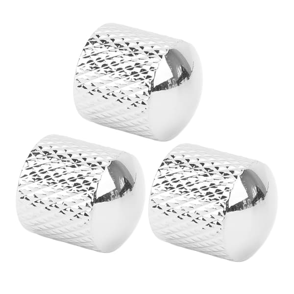 3-pack elgitarrknopp elegant utseende hållbar metall universell gitarrpotentiometer ersättningsknopp silver för bas