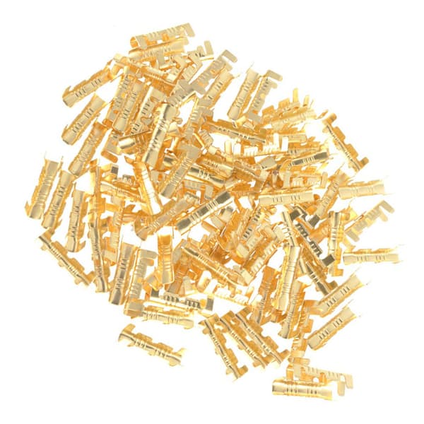 100 stk. hurtigforbindelsesterminaler i messing, crimpterminaler 0,5-1,5 mm²
