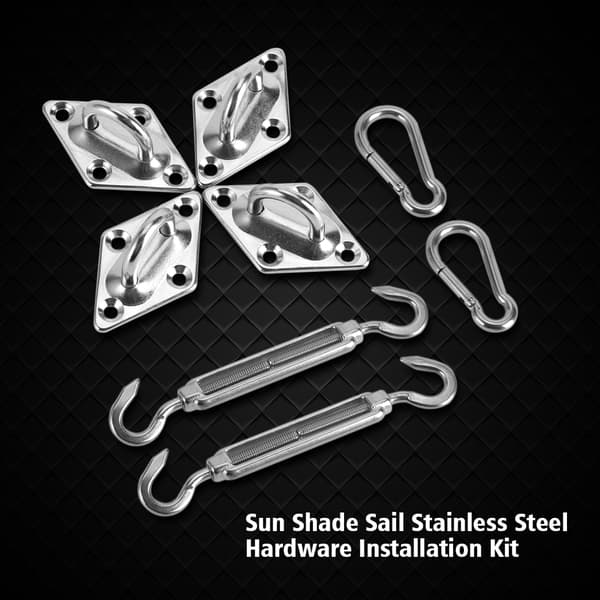 8 stk/sæt sølv rustfrit stål solsejl hardware kit installationstilbehør