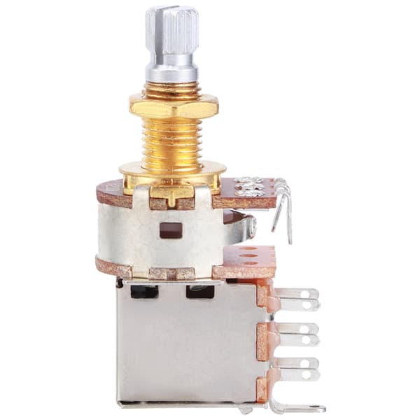 Gitarrkontrollpott Tonpotentiometer Elgitarr Bas Push Pull 18mm Skaftlängd a500kGuld