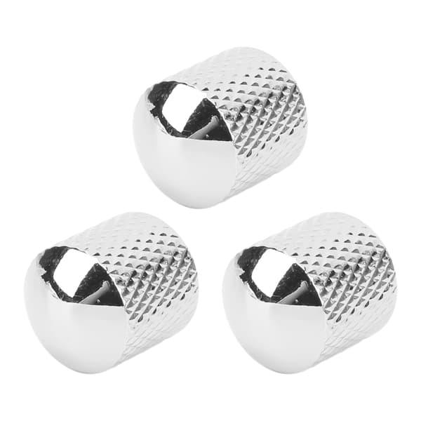 3-pack elgitarrknopp elegant utseende hållbar metall universell gitarrpotentiometer ersättningsknopp silver för bas
