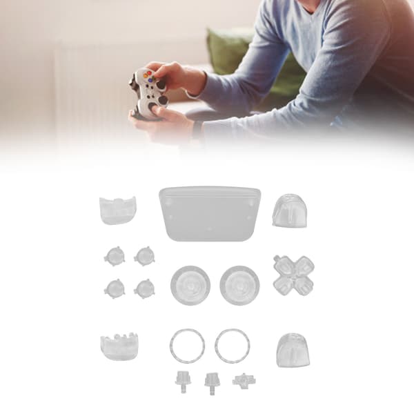 Udskiftning L2 R2 Komplet knapsæt til PS5 Controller, Klar Hvid Reparationssæt