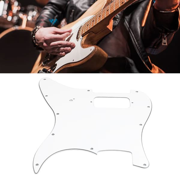 Vit PVC Elgitarr Scratchplate för Live Scen & Studioinspelning