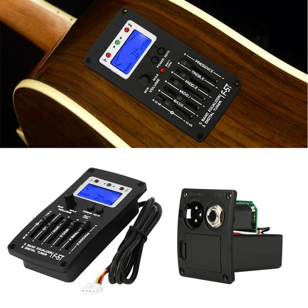 F-5T 5-bands equalizer digital tuner pickup för elakustisk klassisk gitarr