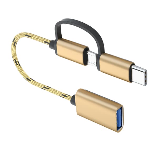 Guld USB 3.0 OTG-kabel A til Type C Micro-adapter Multifunktionelt bærbart USB til Type C-kabel