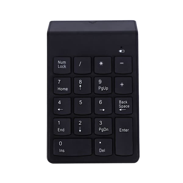 2.4G Trådløst Slankt Nummerpad 18-Tasters Mini USB Dongle Bærbart Numpad med Auto-Søvn