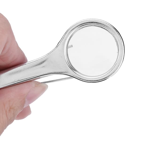 Bærbar multifunktionel pincet i rustfrit stål med 10X forstørrelsesglas