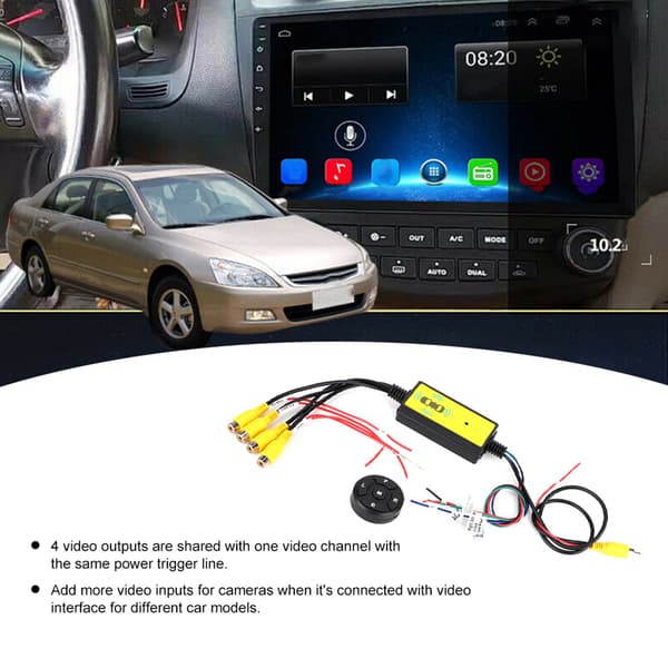 4K Bil Video Switcher 4-ind 1-ud RCA Konverter til Auto Multimediesystem