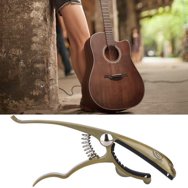 K72 Gitarr Capo Zinklegering Bronsfärgad Grodaformad Capo för Gitarr Ukulele Mandolin