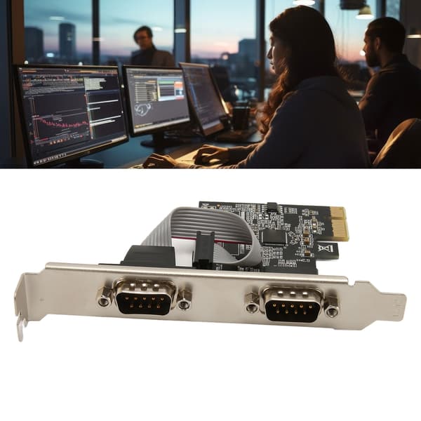 PCIe 2-portars RS232 DB9 seriellt kort, PCI Express expansionsadapter för Windows och Linux