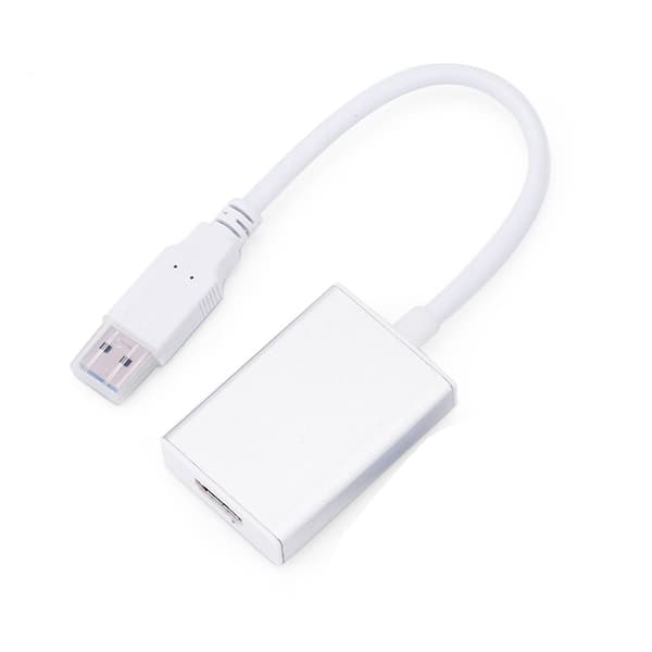 USB 3.0 til HDMI-adapterkabel til PC, 1080P Video Graphics Converter, Hvid