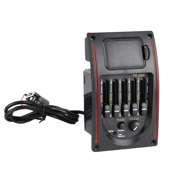 5-bands elektroakustisk gitarrförförstärkare EQ Equalizer Pickup Tuner Tillbehör
