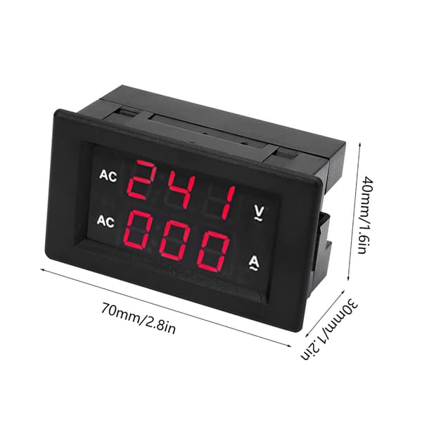 LED Digital Display AC 100~300V Voltmeter 0-100A Amperemeter (Rød rød)