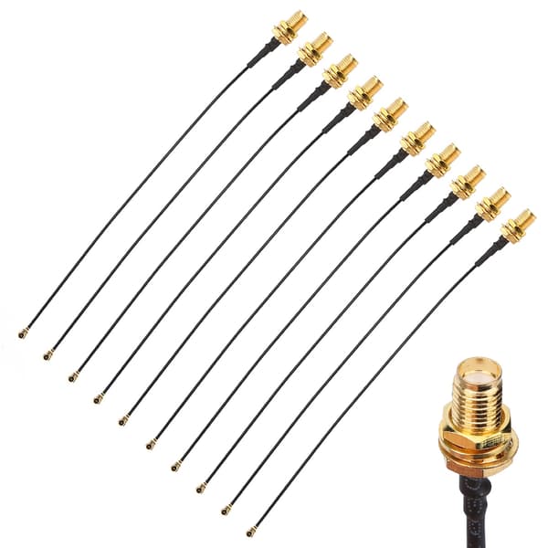 10 stk. RF-adapter Pigtail-kabel IPEX til SMAk U.FL antenneføder 15 cm jumperkabel til ansigtsgenkendelsesmodul