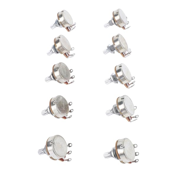 B25K 25K Ohm Basgitarr Pot 18mm Axel Metrisk M8 10-pack för Volym- och Tonjustering