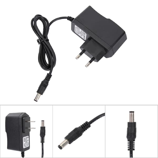 Universal 9V AC/DC-strömadapter för elektrisk gitarr, enkel effektpedal 100‑240V (EU-kontakt)