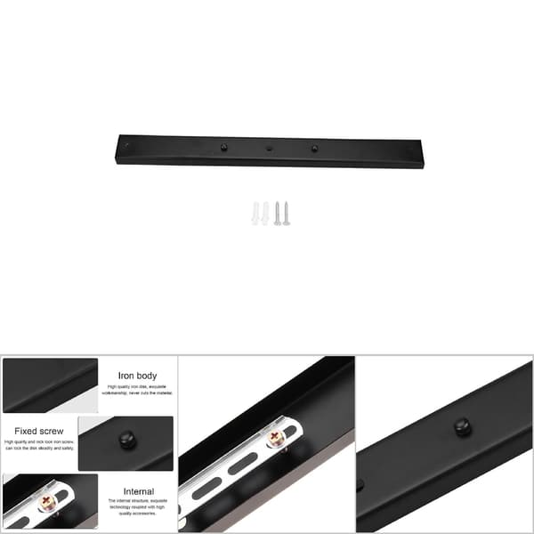 Loftlampe Pladeholder Beslag Base Rektangulær Form DIY Pendellampe Tilbehør Sort