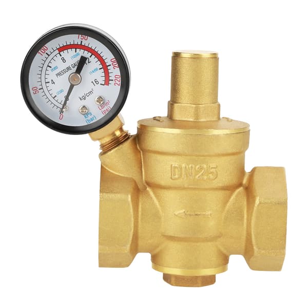 DN25 Messing Justerbar Vandtryksreducerende Regulator Reducer Måler