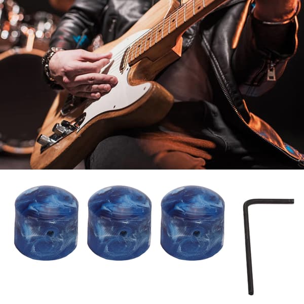 3st Blå Elgitarr Sträng Potentiometer Kontrollratt Instrument Tillbehörssats
