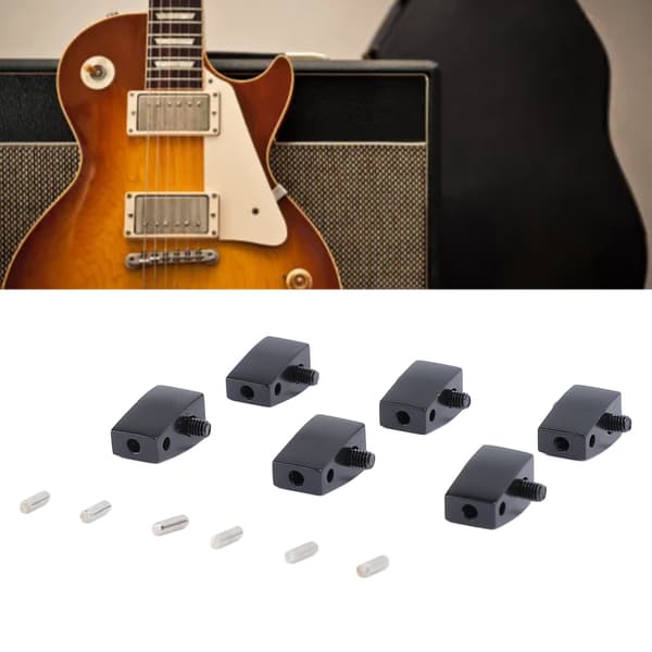 6-pak sorte hovedløse elektriske guitar låsemøtrik- og brokomponenter, split-stil hardware-sæt