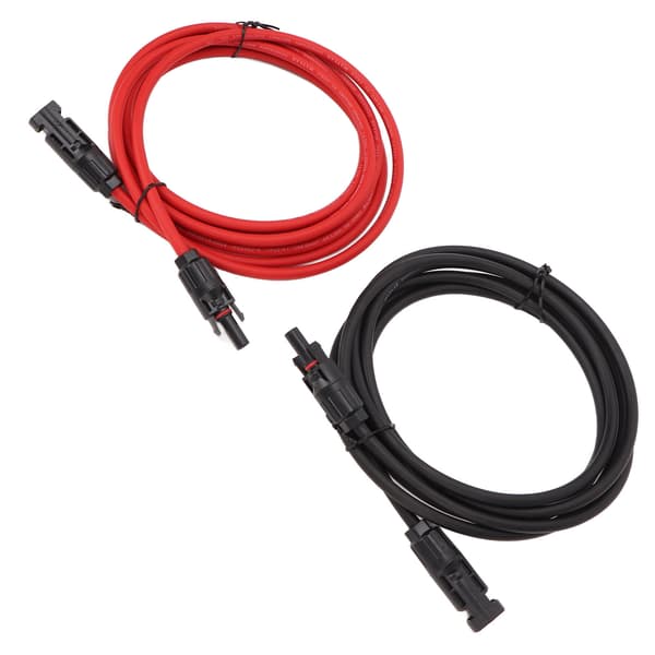 1 par solcellsförlängningskabel 6mm² PPE kopparisolerad solpanelkabeladapter för husbil PV-system 2m / 6.6ft