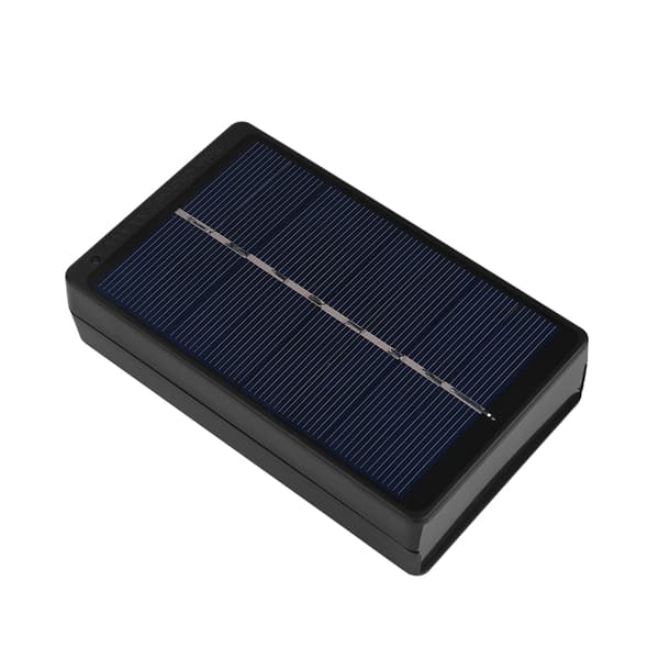 Bærbart 1W 4V solcellebatteriopladerkit med etui til AA- og AAA-genopladelige batterier, sort