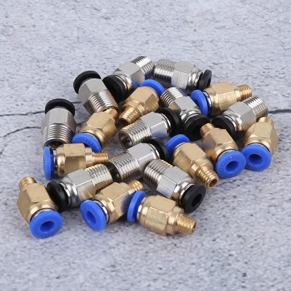 20 stk. lige pneumatisk fitting Push Connect til Bowden Ex 3D-printere PC4-M10/PC4-M6