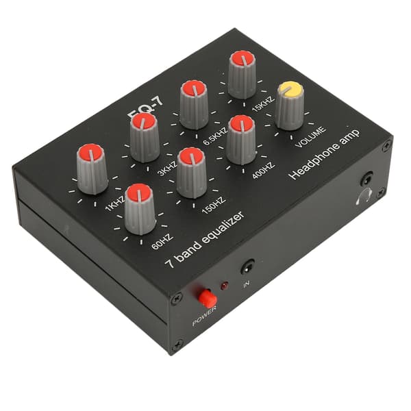 7-bånds grafisk equalizer RCA ind/ud, 12dB basforstærkning, 2-kanals stereo lydprocessor