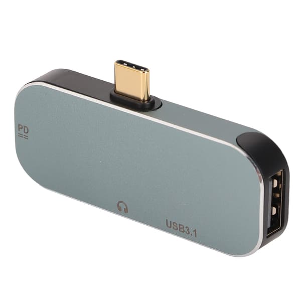 USB C Hub 5-i-1 Hot Swap PD 100W 10Gbps Adapter, 3,5 mm lydstik, Type C Multiport til MacBook, Windows, Android