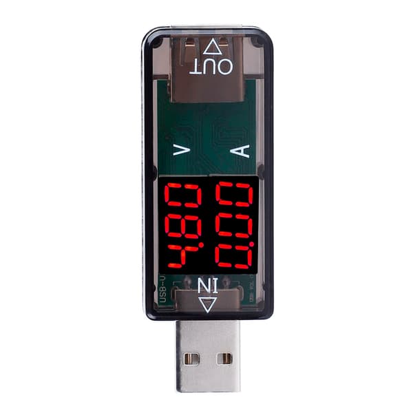USB Farve LCD Voltmeter Amperemeter Strømmåler Multimeter Oplader USB Tester (Sort)