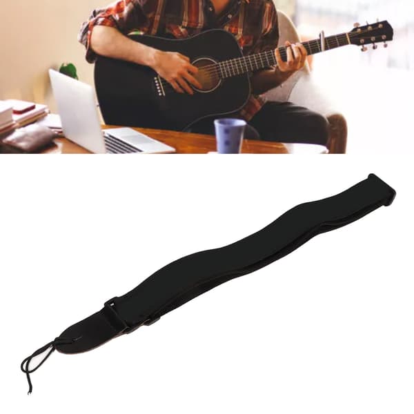 Bred nyloninstrumentrem för bas, akustisk elgitarr, ukulele, justerbar längd med klämma, 1-pack