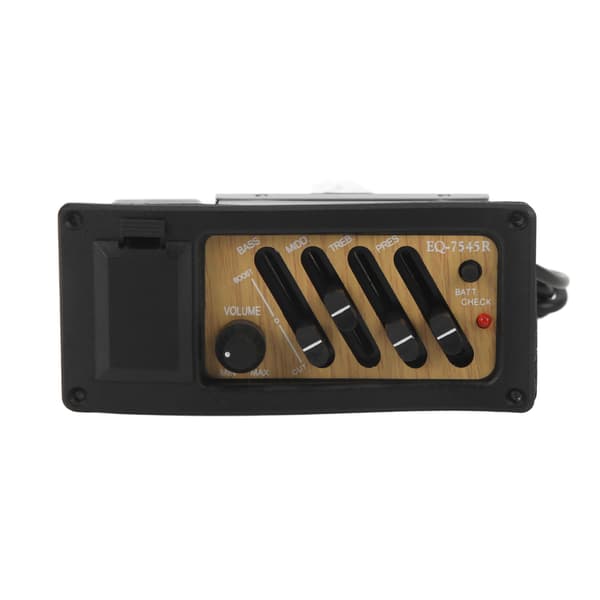 Akustisk Gitarr Piezo Pick-Up Förförstärkare 4-Bands EQ Equalizer System Träkornsdesign Färg 7545R