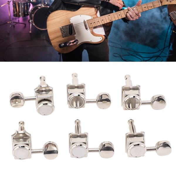 6 st metallgitarrlåstämare Stämskruvar Retro Elgitarr Stämskruvar Stämningsnycklar Set för vänsterhänt akustisk gitarr