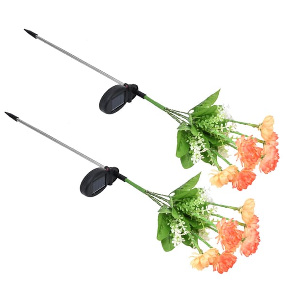 2 stk. solcellehavelys LED solcelleblomsterlys til have, terrasse, græsplæne, sti