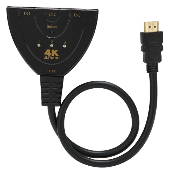 4K HDMI-switcher 3x1 Ultra HD 4Kx2K vælgerboks til TV, DVD, spillekonsol
