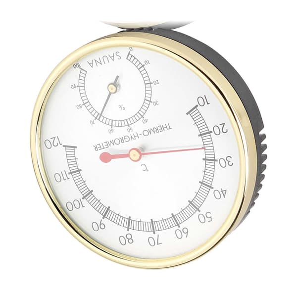 Termometer Hygrometer med metallurtavla, Hygrotermometer för basturum