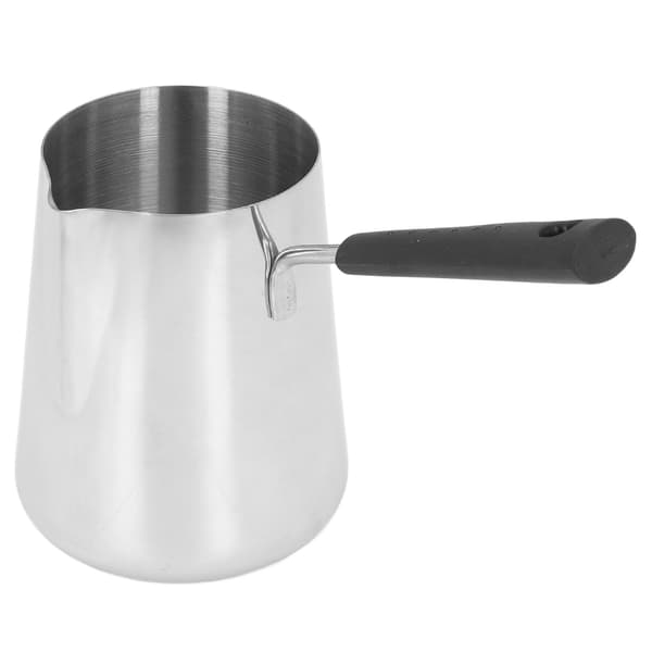 Smørvarmer Mini Rustfrit Stål Kaffeopvarmning Smeltedigel 1000ml med Tud til Hjemmecafé
