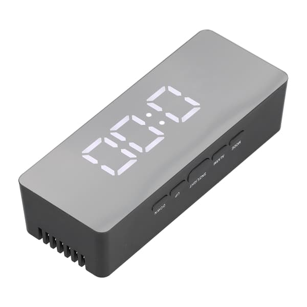 LED Spegelväckarklocka Rektangulär Digital Klocka med Temp Display för Sovrum Vardagsrum Kontor Resor