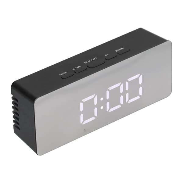 LED Spegelväckarklocka Rektangulär Digital Klocka med Temp Display för Sovrum Vardagsrum Kontor Resor