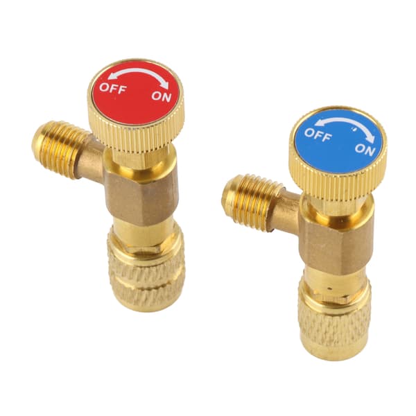 2st Flytande Säkerhetsventil R410A R22 Luftkonditionering Köldmedium 1/4 \"Säkerhetsadapter