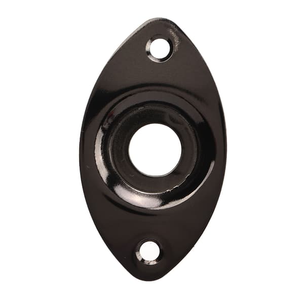 Guitar Oval Jack Plate Robust Dekorativ Elektrisk Guitar Output Socket Jack Plate Erstatning Sort
